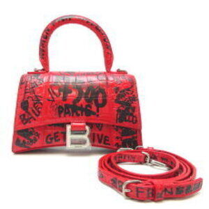 Balenciaga Hourglass XS Handbag Leather Red